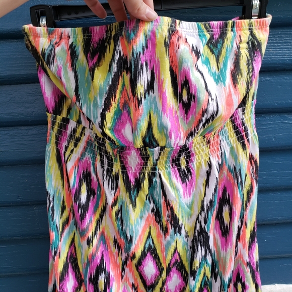 EMPYRE "Ikat" Multicolor Tribal Strapless dress - Picture 2 of 5